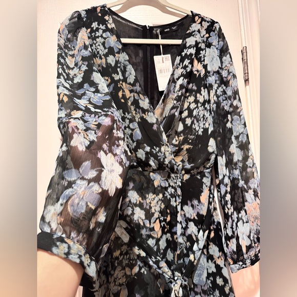 Mango Faux Wrap Midi Dress - Large - Picture 5 of 12